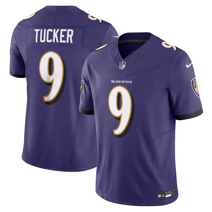 Men Baltimore Ravens #9 Justin Tucker Nike Purple Vapor F.U.S.E. Limited NFL Jersey->baltimore ravens->NFL Jersey